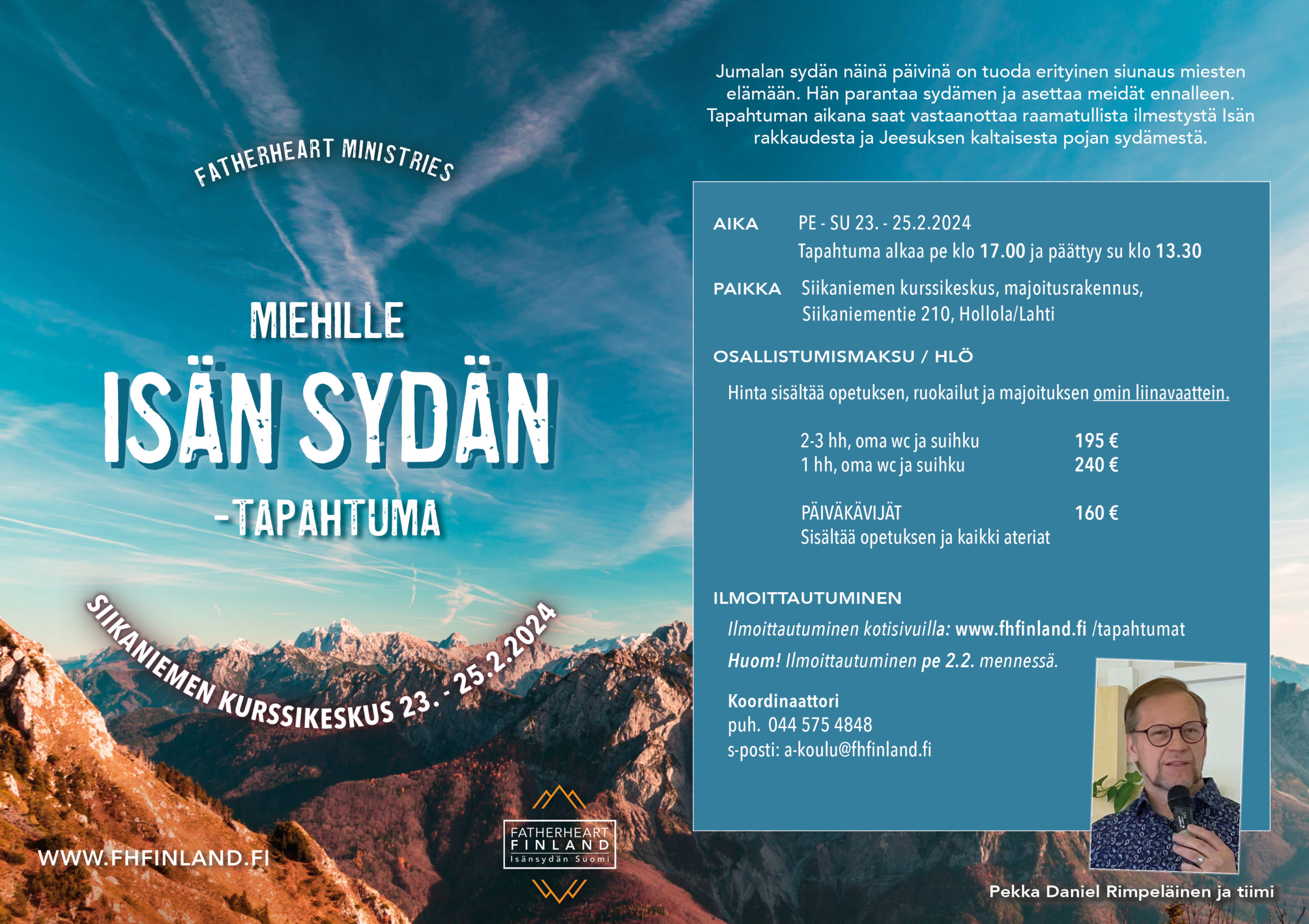 Miehille Isän sydän -tapahtuma esite